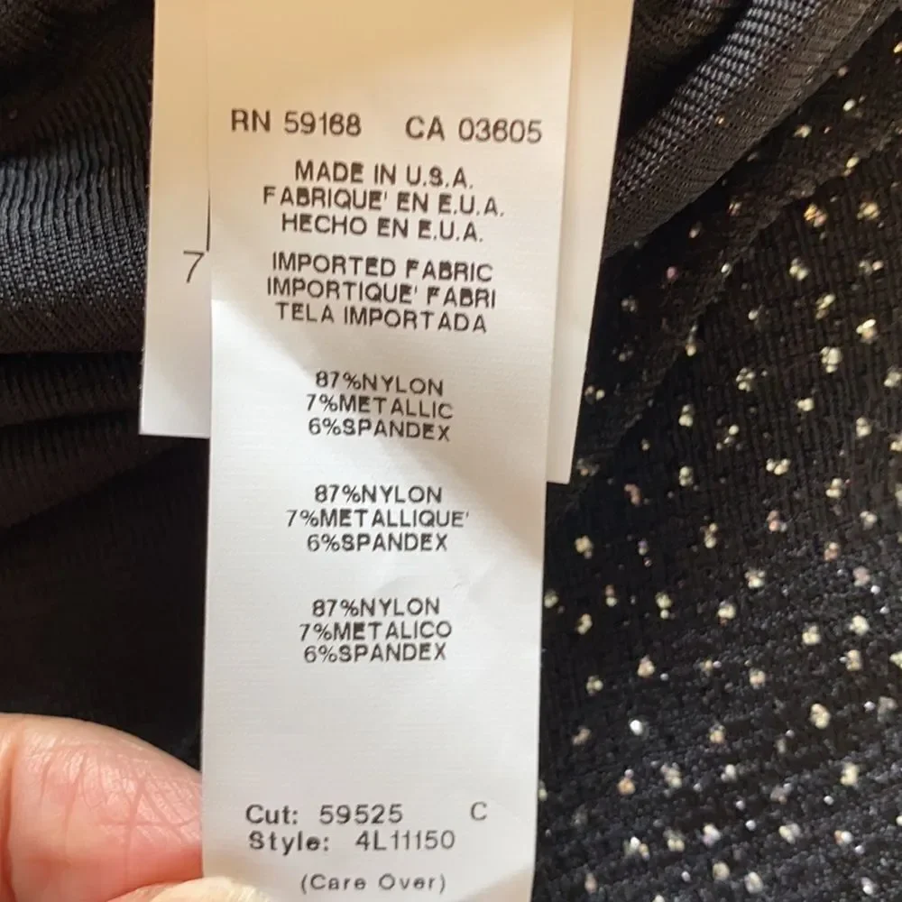 Karen Kane Sparkle Knit Angled Hem Top